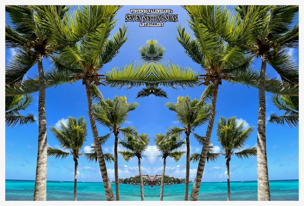 Tropical Serenity: A Dance of Palms Under the Caribbean Sky