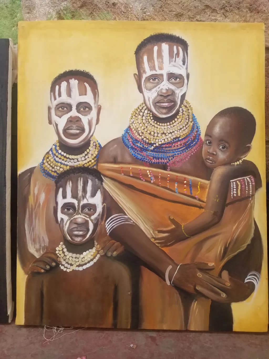 Family with Tribal Face Paint