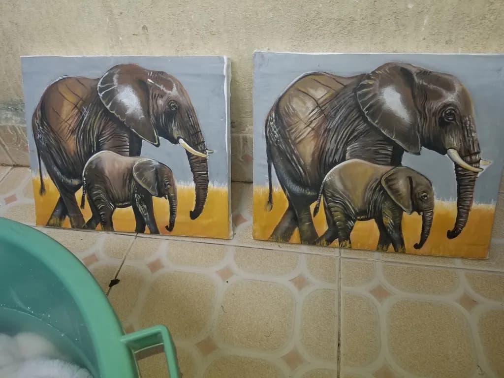 Elephant Duo in Savannah