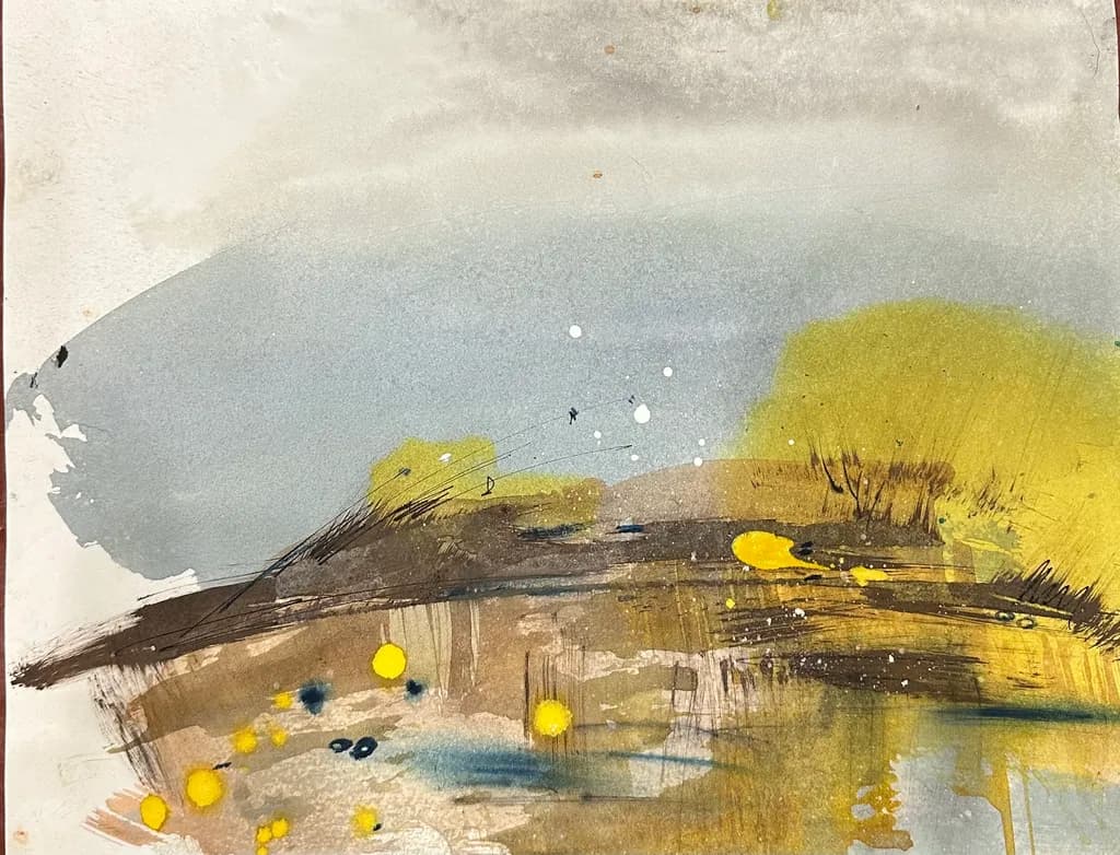 Whispers of Color: A Serene Abstract Landscape in Watercolor