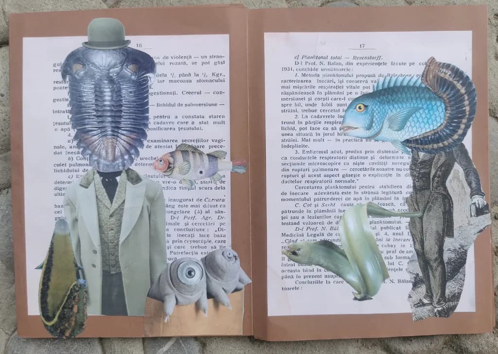 Surreal Aquatic Portraits: A Whimsical Fusion of Fish and Fashion in Collage Art