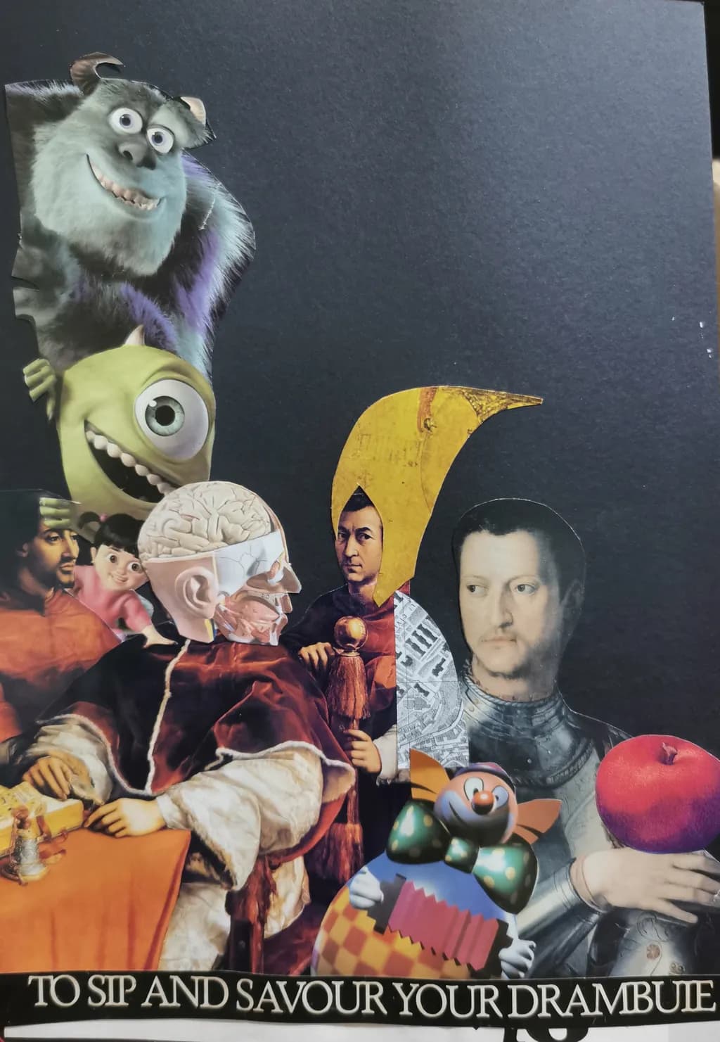 Whimsical Collage: A Toast to Imagination and Flavor