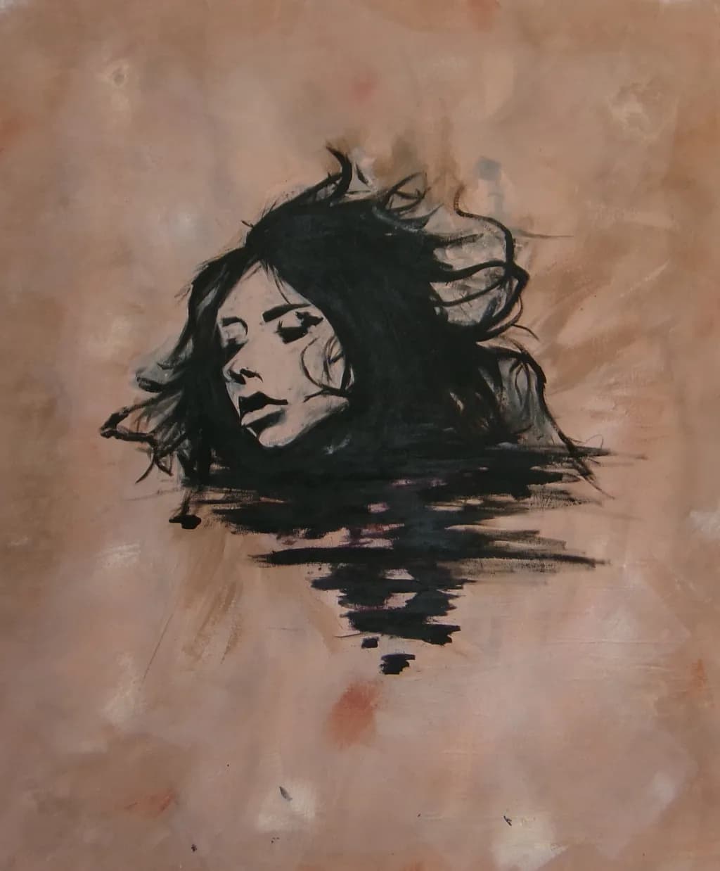 Reflections of Emotion: An Abstract Portrait in Water