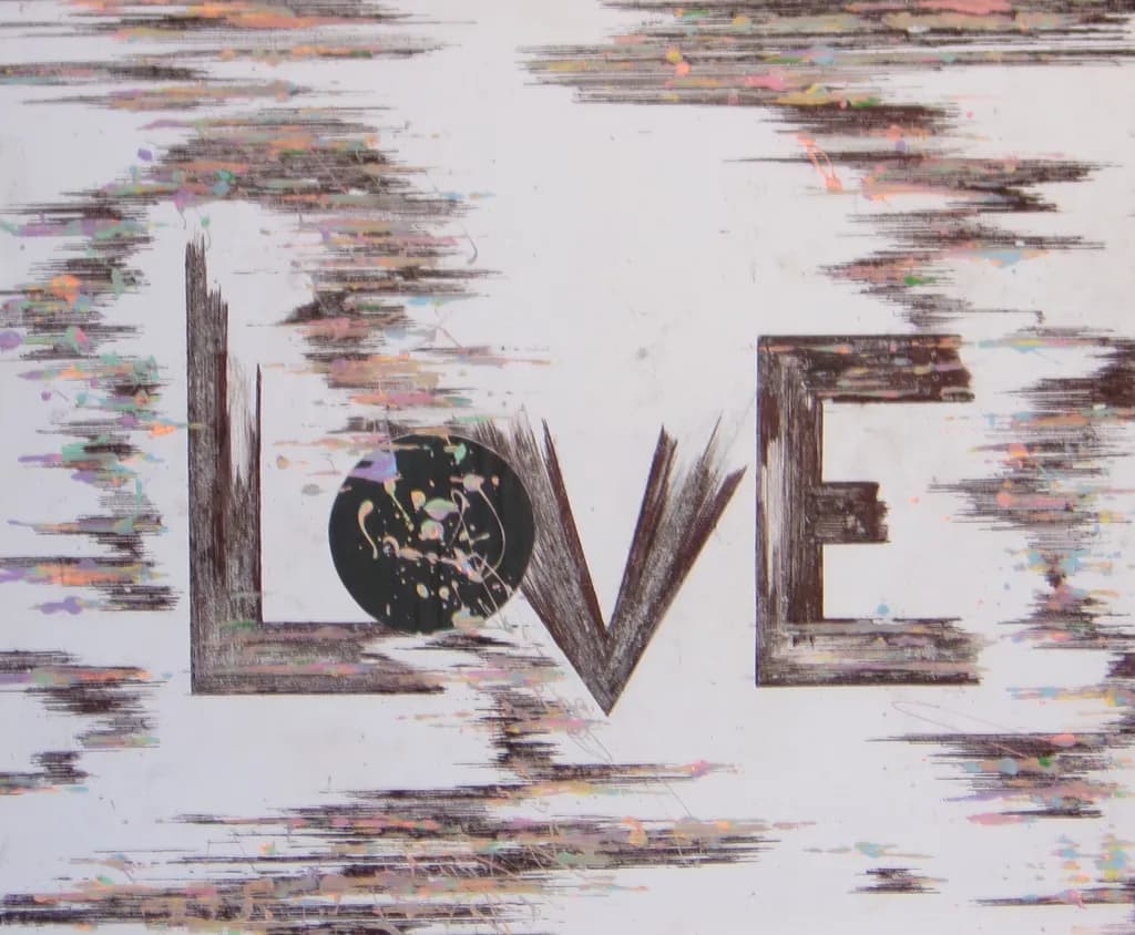 Vibrant Echoes of Love: An Abstract Journey Through Color and Texture