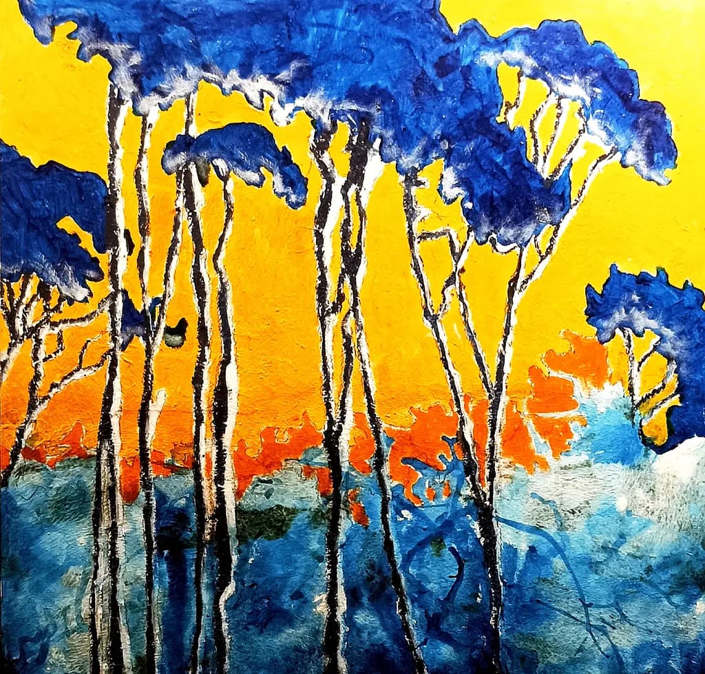 Blue Trees at Dusk
