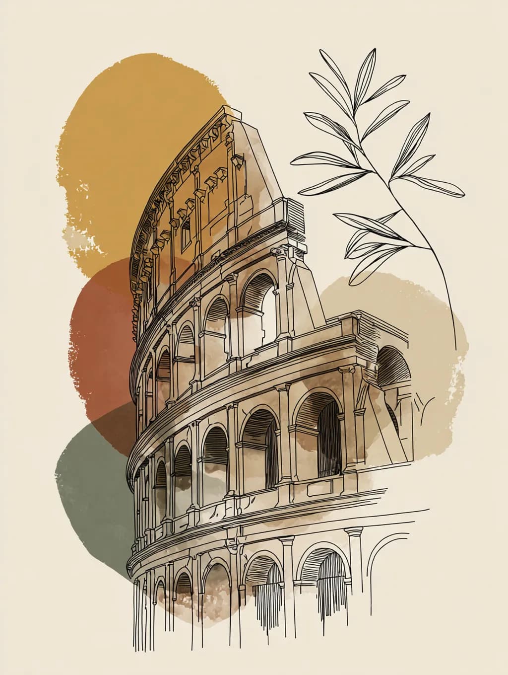 Colosseum Arches and Olive Branches