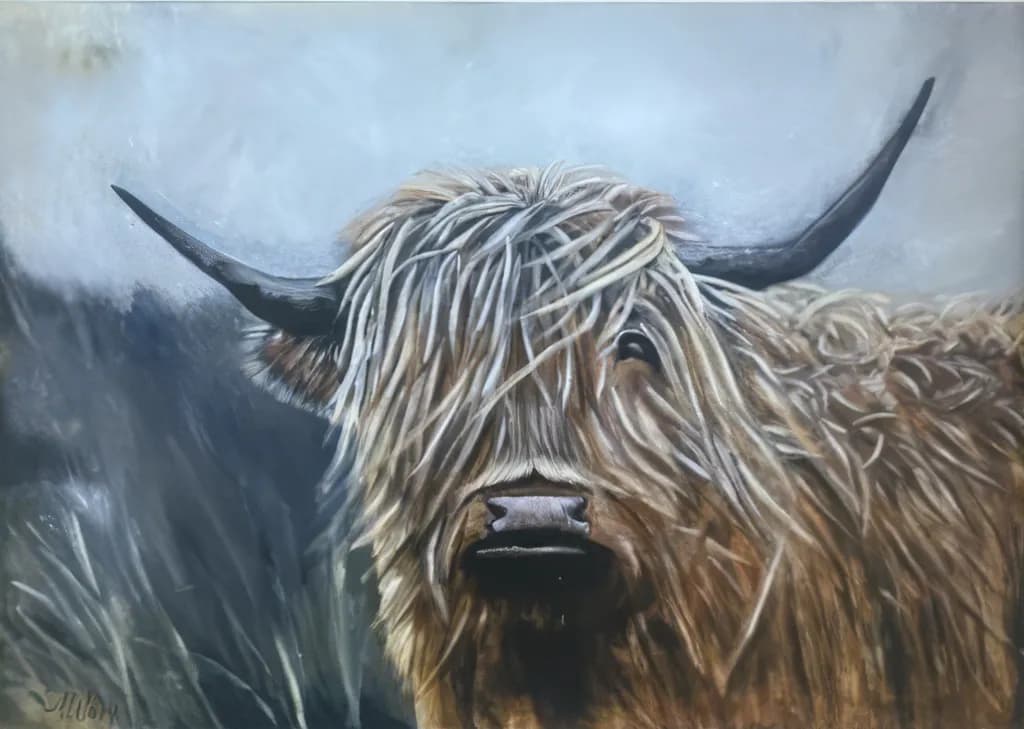 Highland Majesty: A Shaggy Cow's Portrait in Nature's Embrace