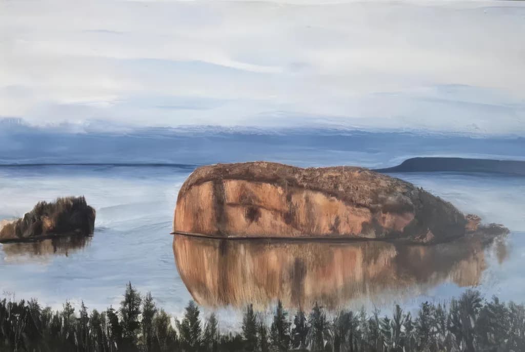 Serenity Reflected: A Tranquil Island Landscape at Dusk
