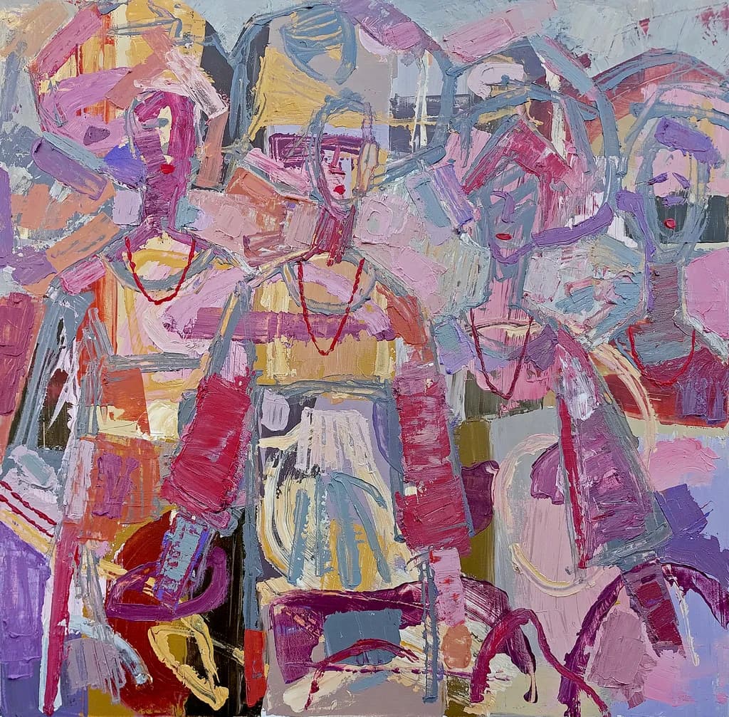 Whispers of Color: A Vibrant Dance of Figures in Abstract Harmony