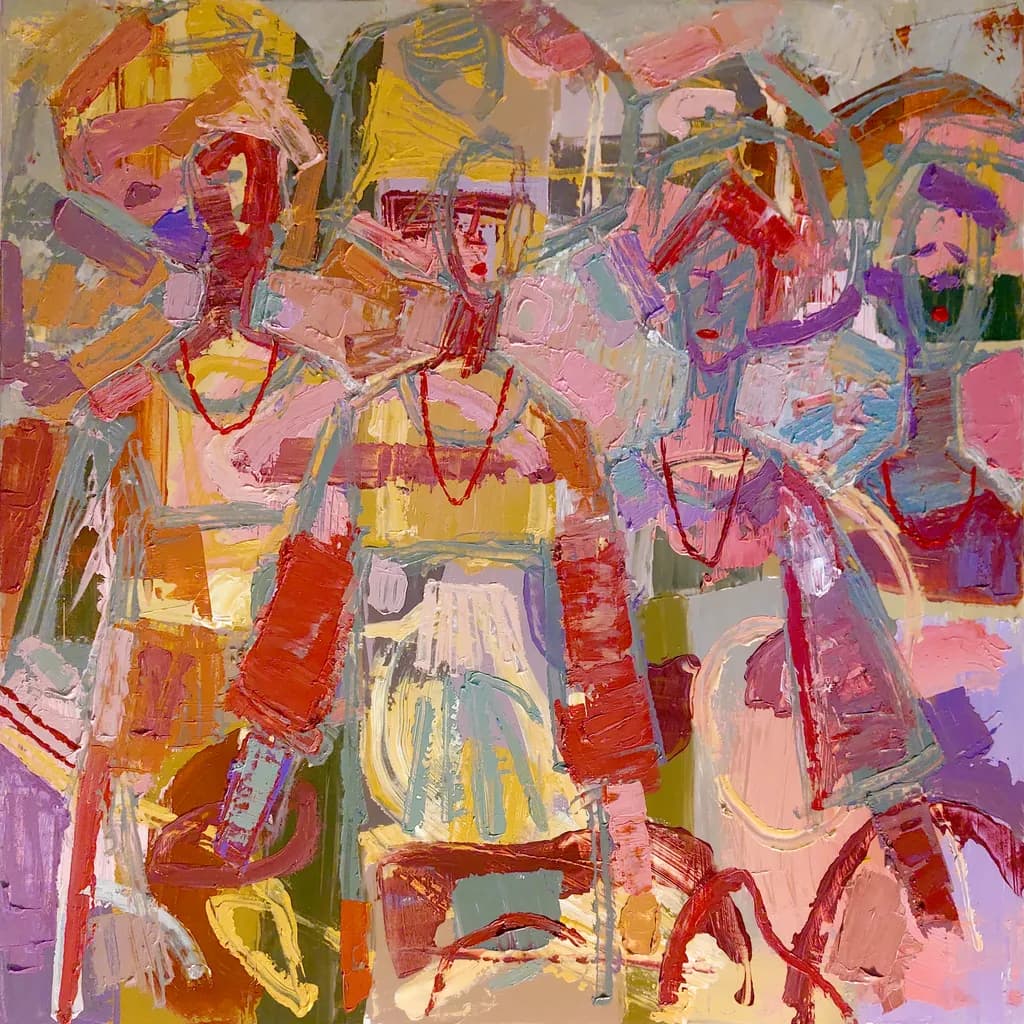 Vibrant Echoes of Expression: A Colorful Abstract Journey Through Modern Figures
