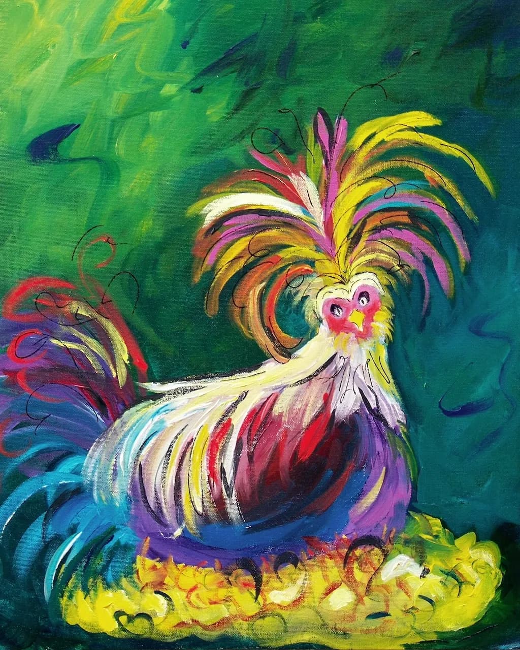 Vibrant Rooster: A Colorful Celebration of Feathers and Whimsy
