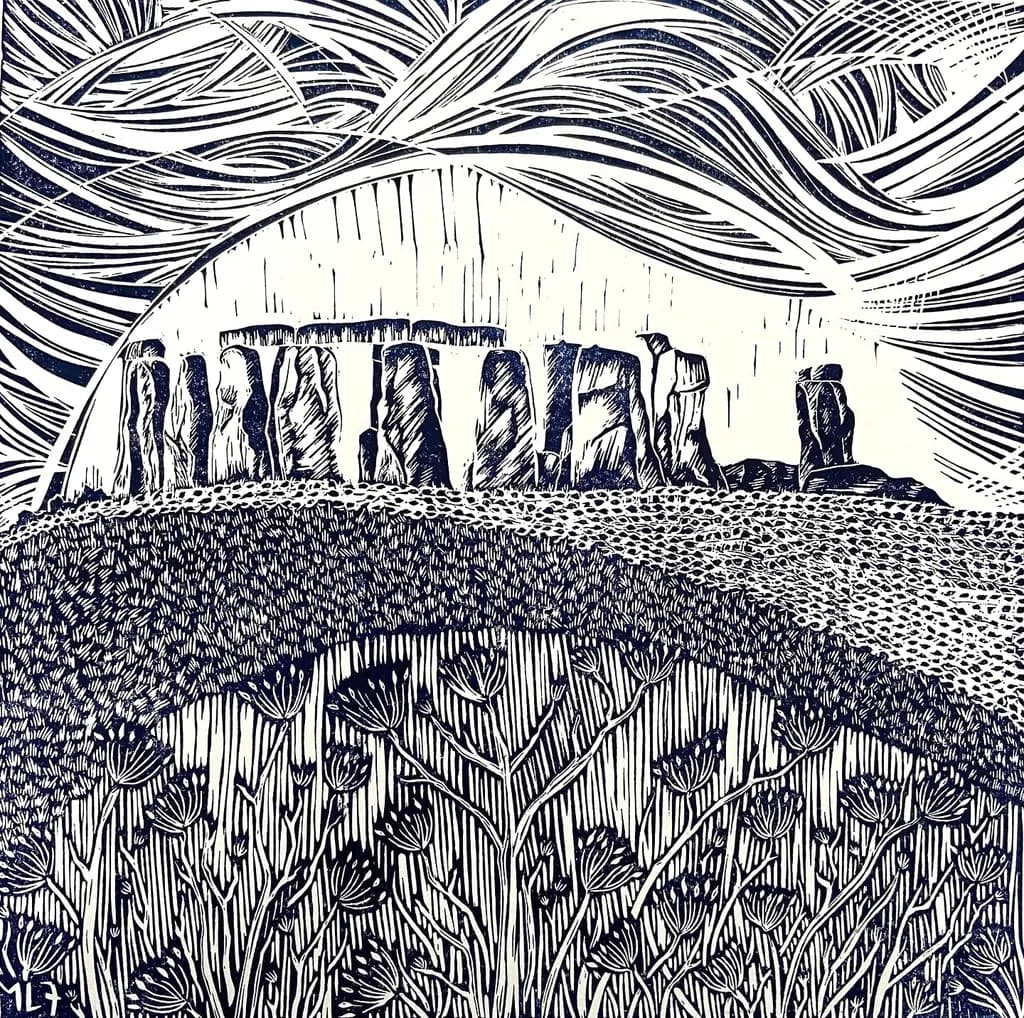 Whispers of Stonehenge: An Abstract Journey Through Nature's Landscape