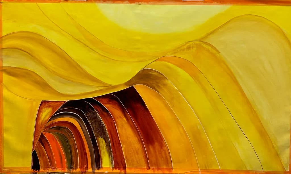 Golden Waves of Serenity: A Journey Through Warm Tones and Flowing Forms