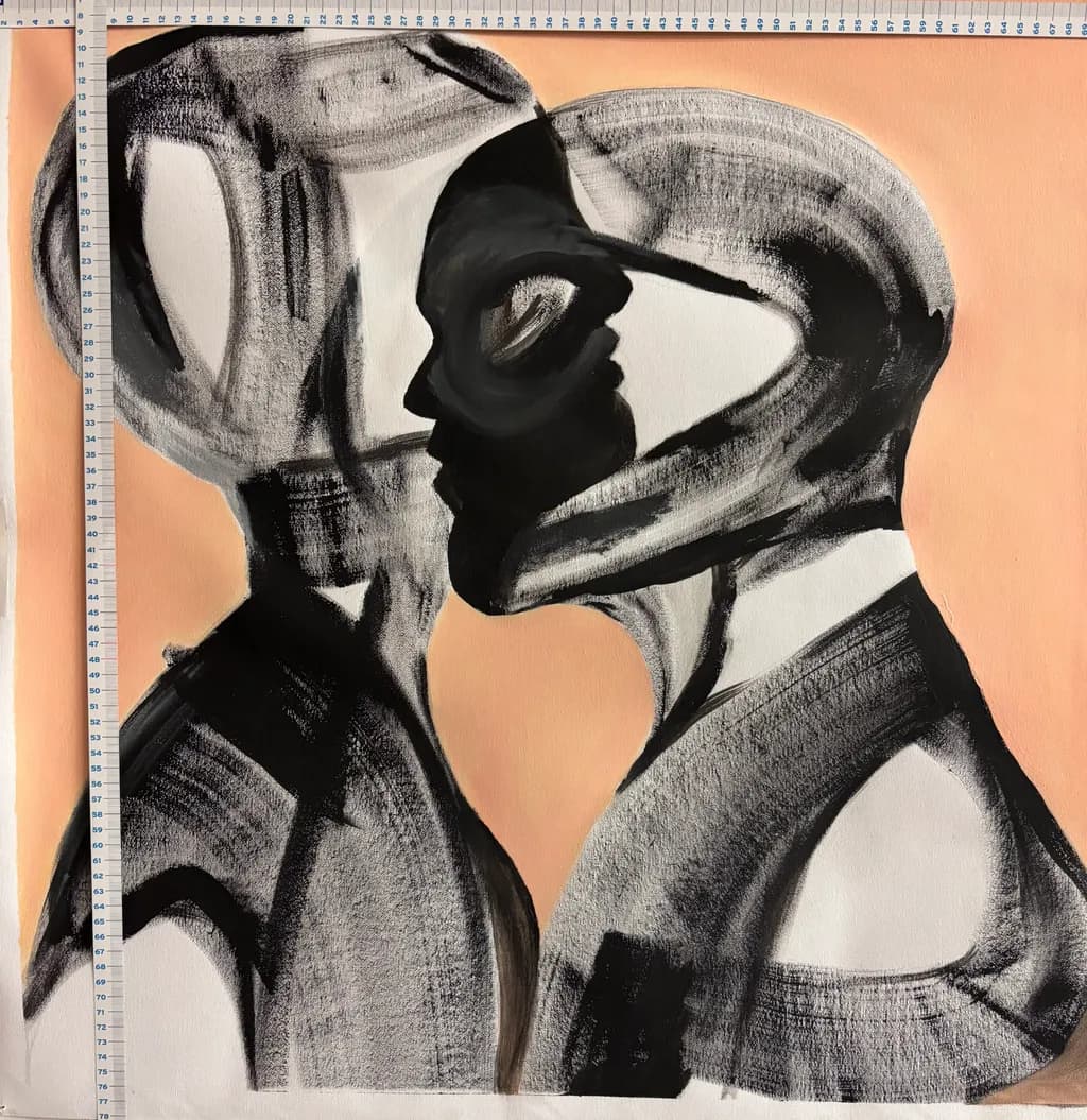 Embrace of Shadows: A Dance of Duality in Monochrome Harmony