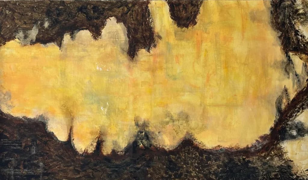 Golden Echoes: A Journey Through Light and Shadow in Abstract Form