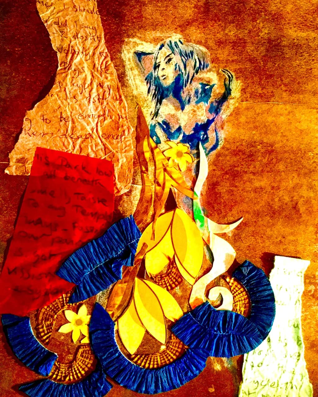 Collage Woman with Flowers