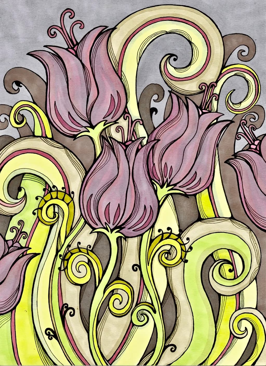 Whimsical Blooms: A Dance of Curves and Colors in Floral Artistry