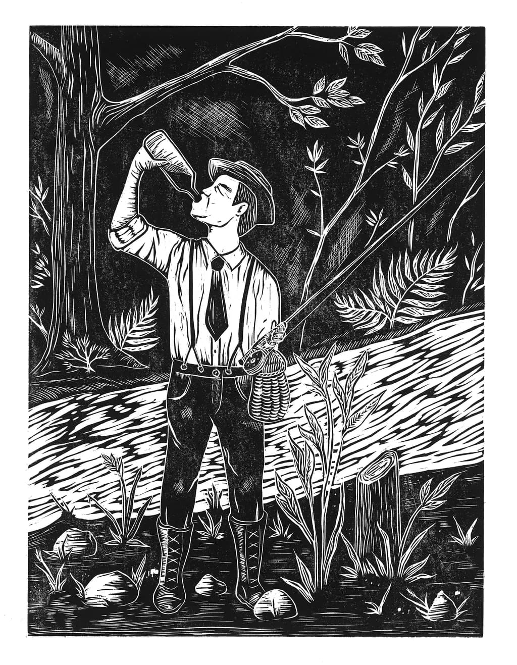 Whispers of the Wilderness: A Vintage Fisherman’s Tale