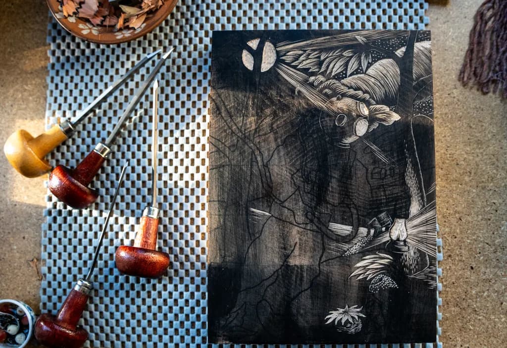 Navigating the Depths: A Maritime Reflection in Woodblock Printmaking