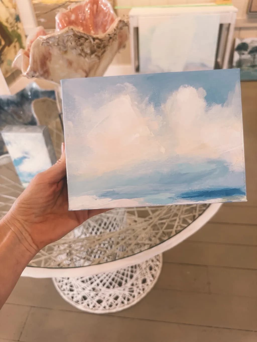Whispers of the Sky: A Serene Blue Horizon Painting