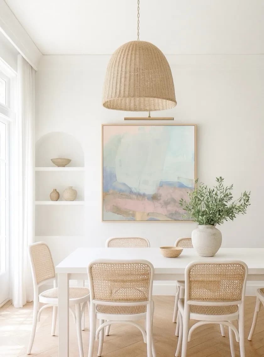 Serenity in Pastel: A Tranquil Abstract Landscape for Modern Spaces