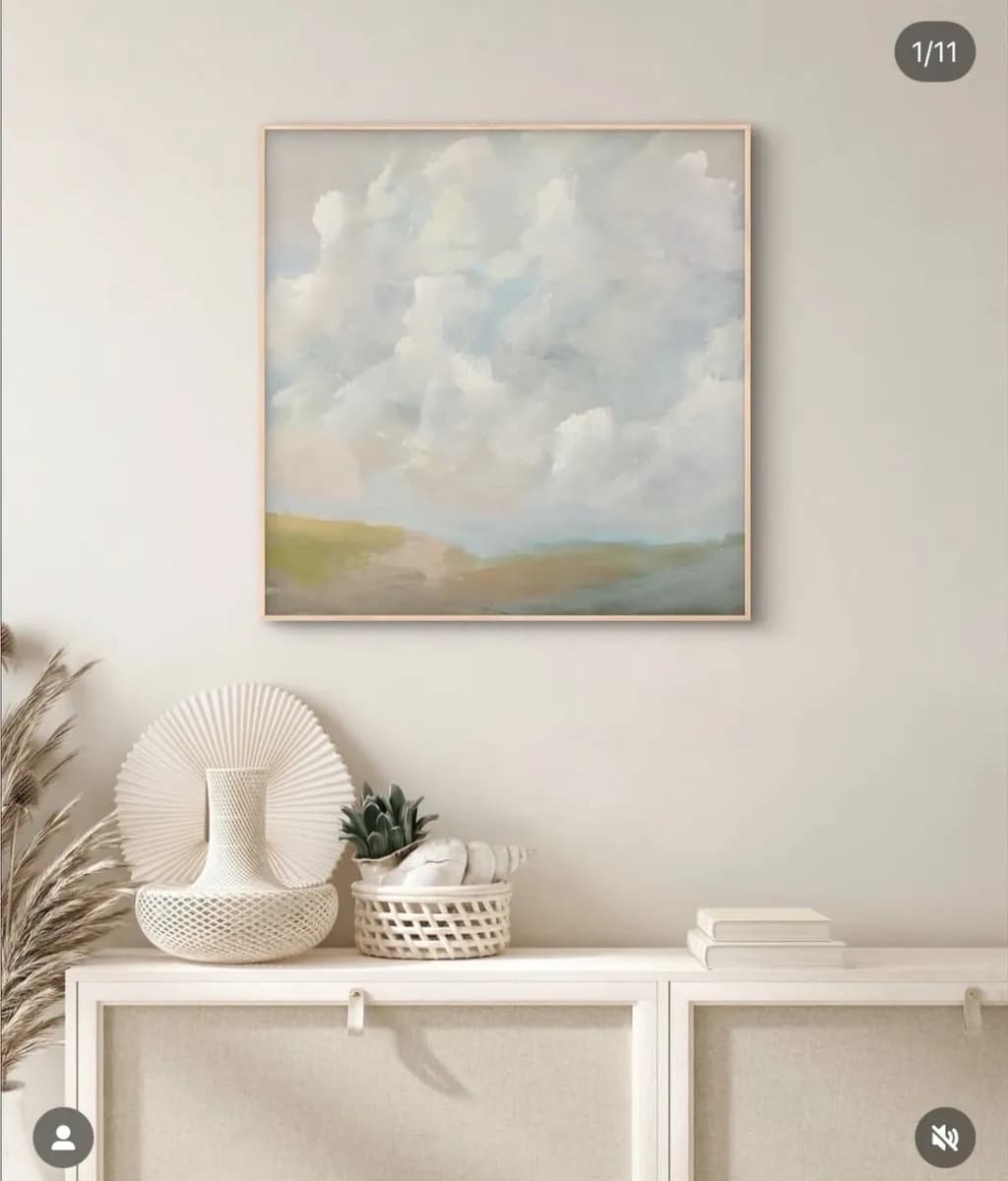 Serene Horizons: A Modern Abstract Landscape in Soft Neutrals