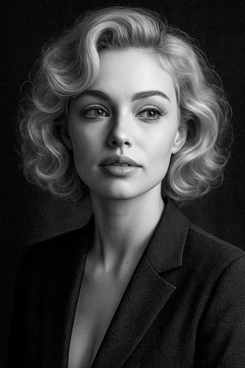 Timeless Elegance: A Monochrome Portrait of Classic Beauty