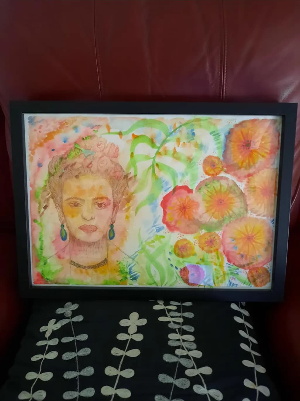 Vibrant Echoes: A Watercolor Tribute to Frida Kahlo's Spirit and Nature's Beauty