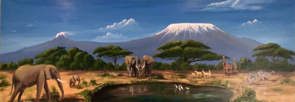 Majestic Serengeti: Elephants and Wildlife Beneath Kilimanjaro's Shadow