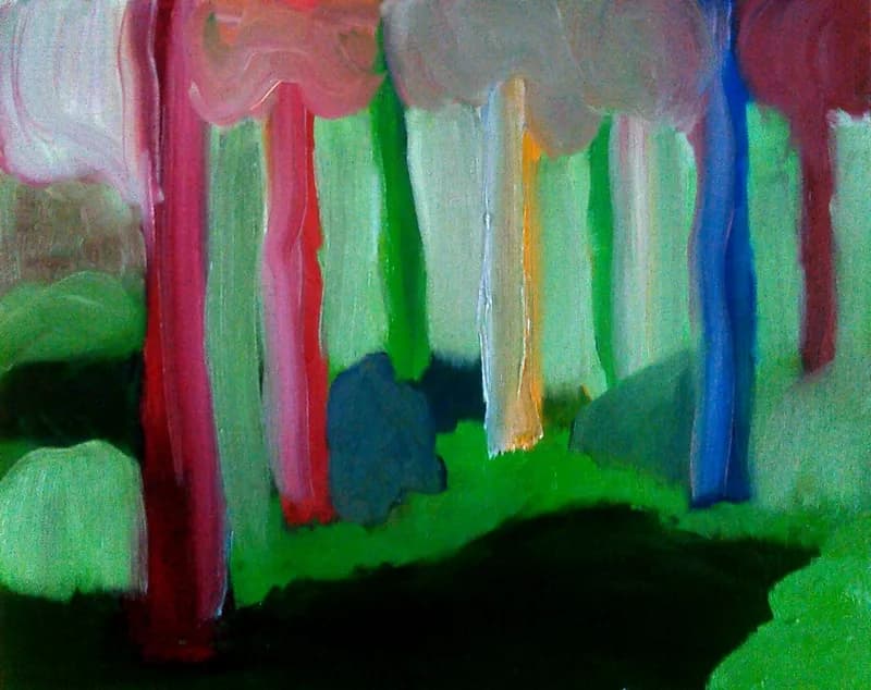 Whispers of Color: A Vibrant Forest Dreamscape