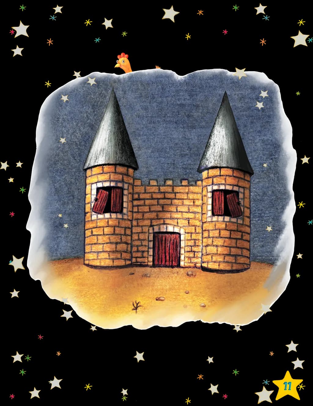 Whimsical Night Castle Under a Starry Sky