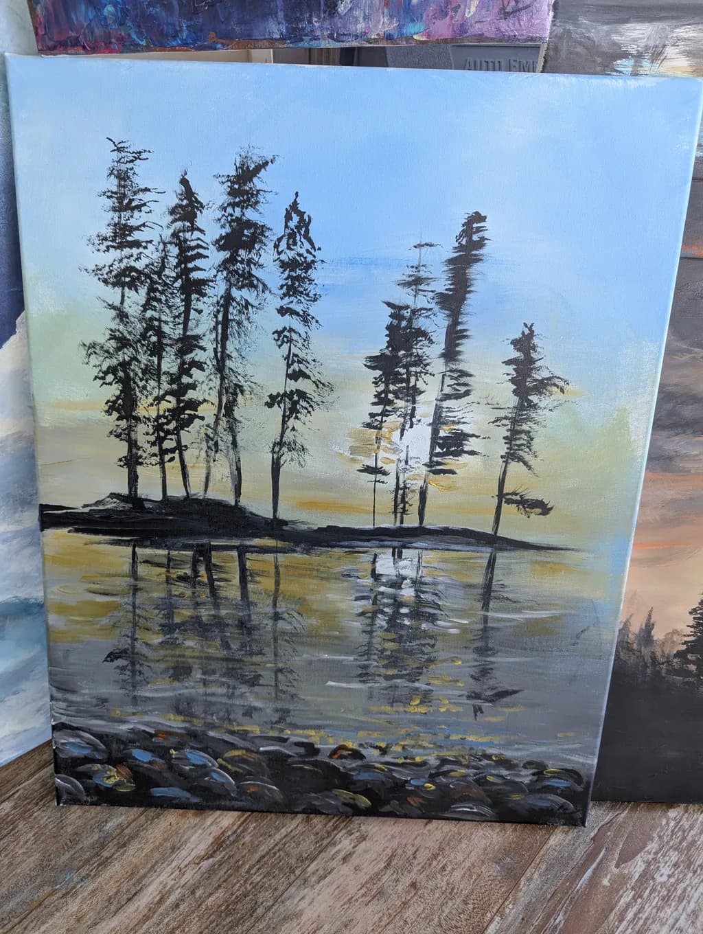 Whispers of Serenity: A Tranquil Reflection of Trees at Dusk