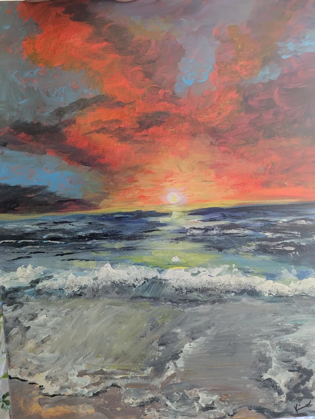 Ethereal Sunset Over Serene Waves: A Vibrant Coastal Dreamscape