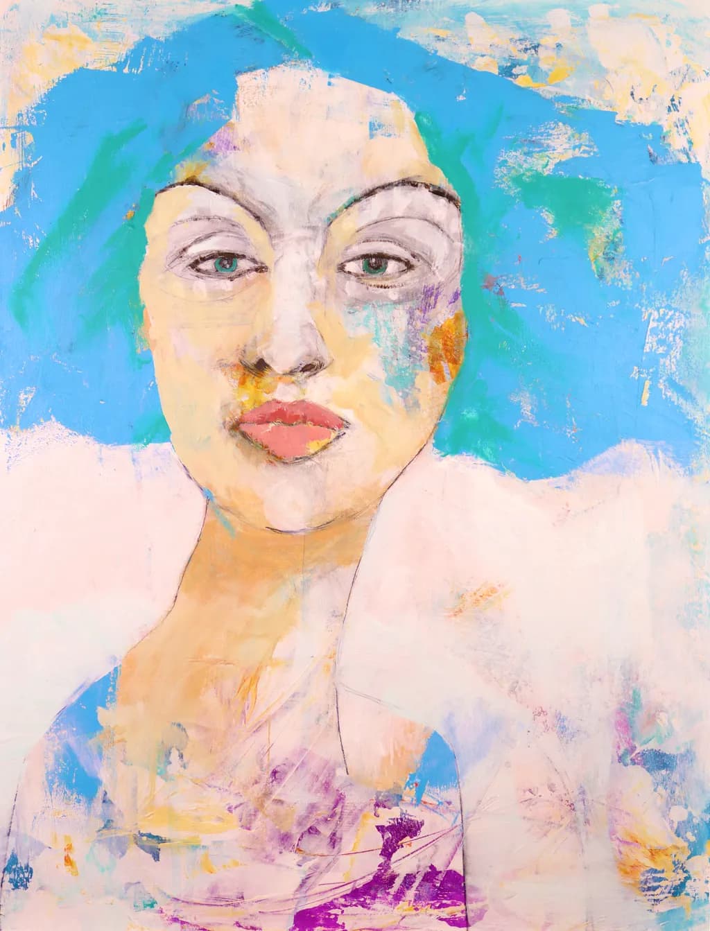 Skinny Girl with Blue Hair