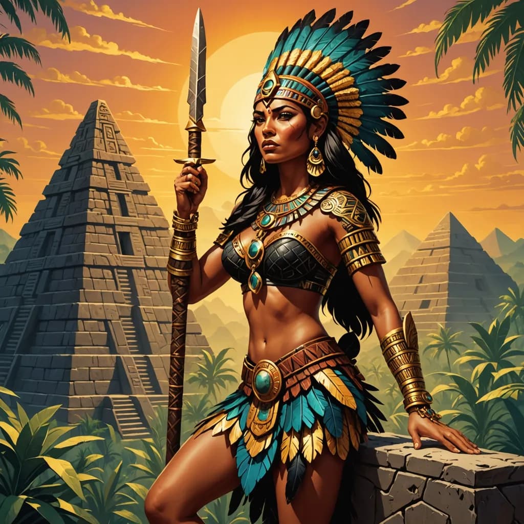 Regal Warrior: Embracing Ancient Empowerment in a Mystical Landscape