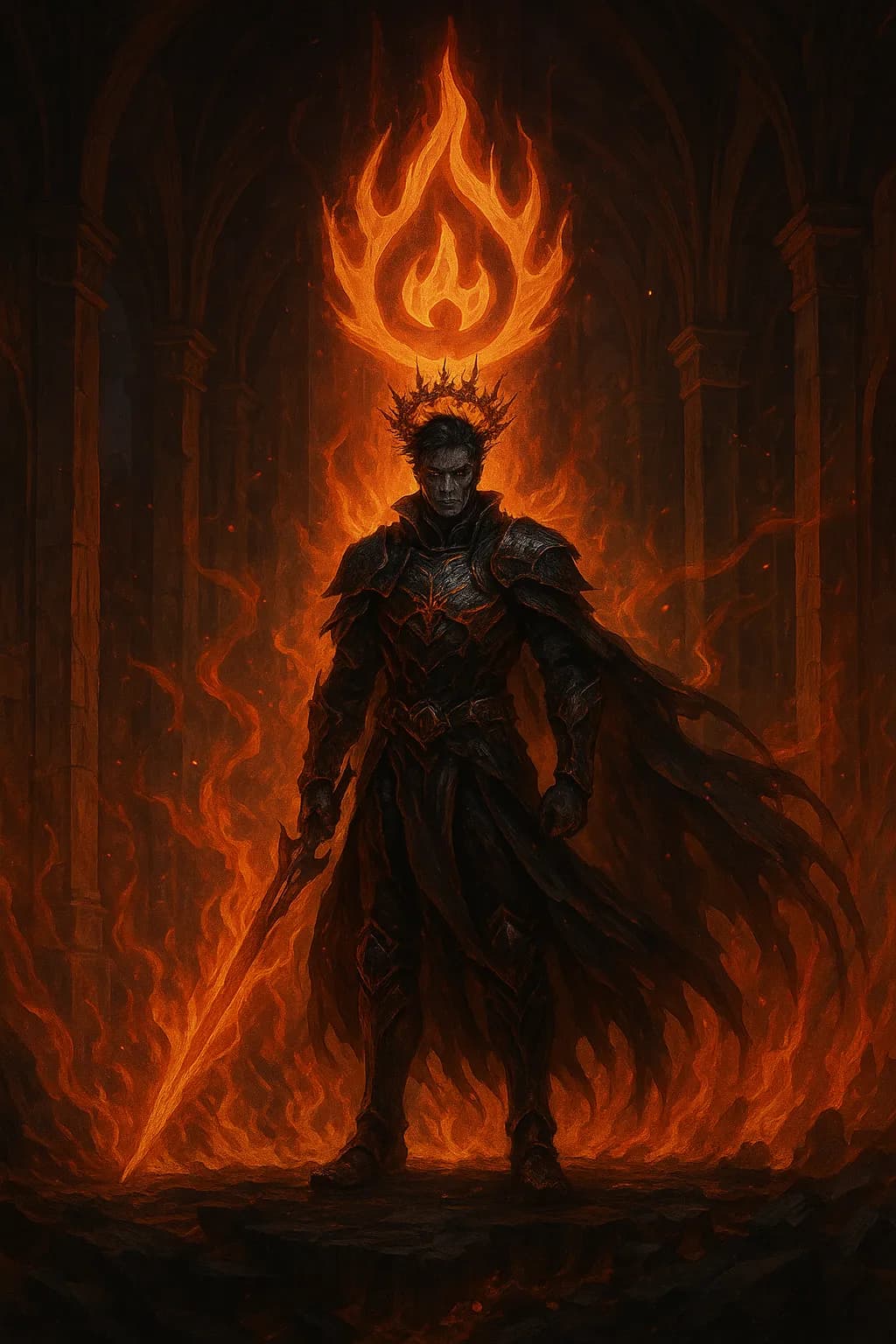 Eternal Flame of the Shadow Warrior: A Dark Epic in Armor