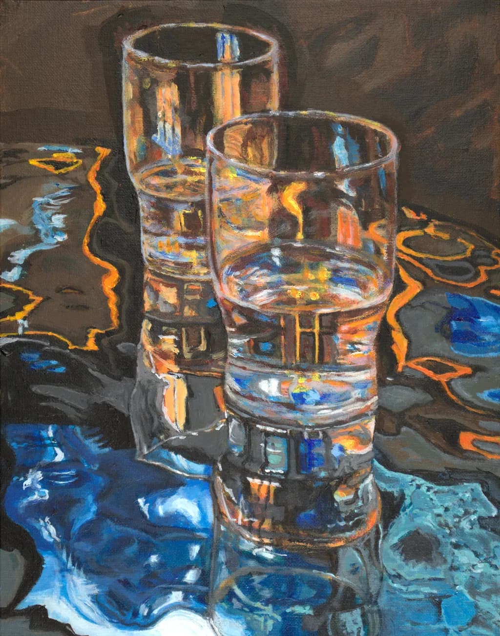 Reflections of Clarity: A Dance of Light and Water in Glasses