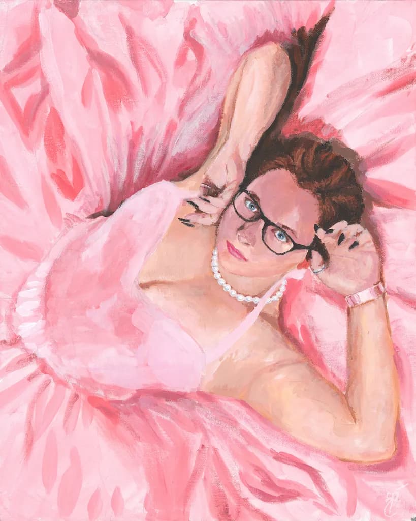 Whispers of Pink Elegance: A Dreamy Portrait of Modern Femininity