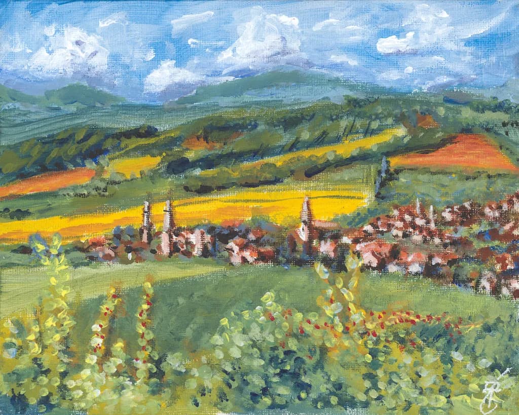 Whispers of the Countryside: A Vibrant Landscape of Rolling Hills and Golden Fields