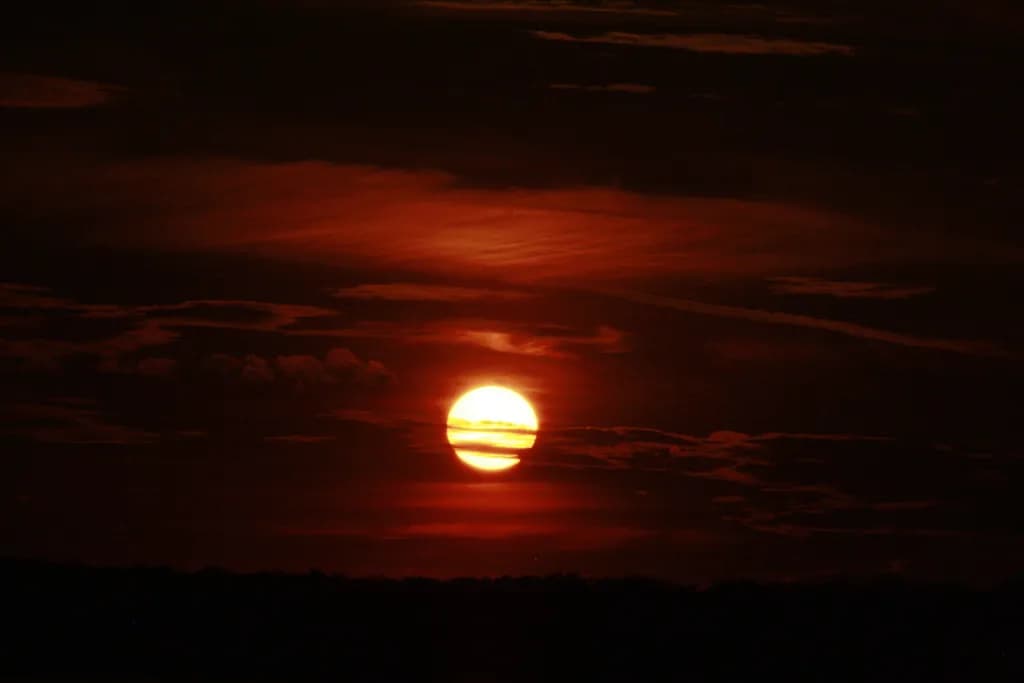 Serene Sunset: A Beautiful Dance of Orange Clouds in the Sky