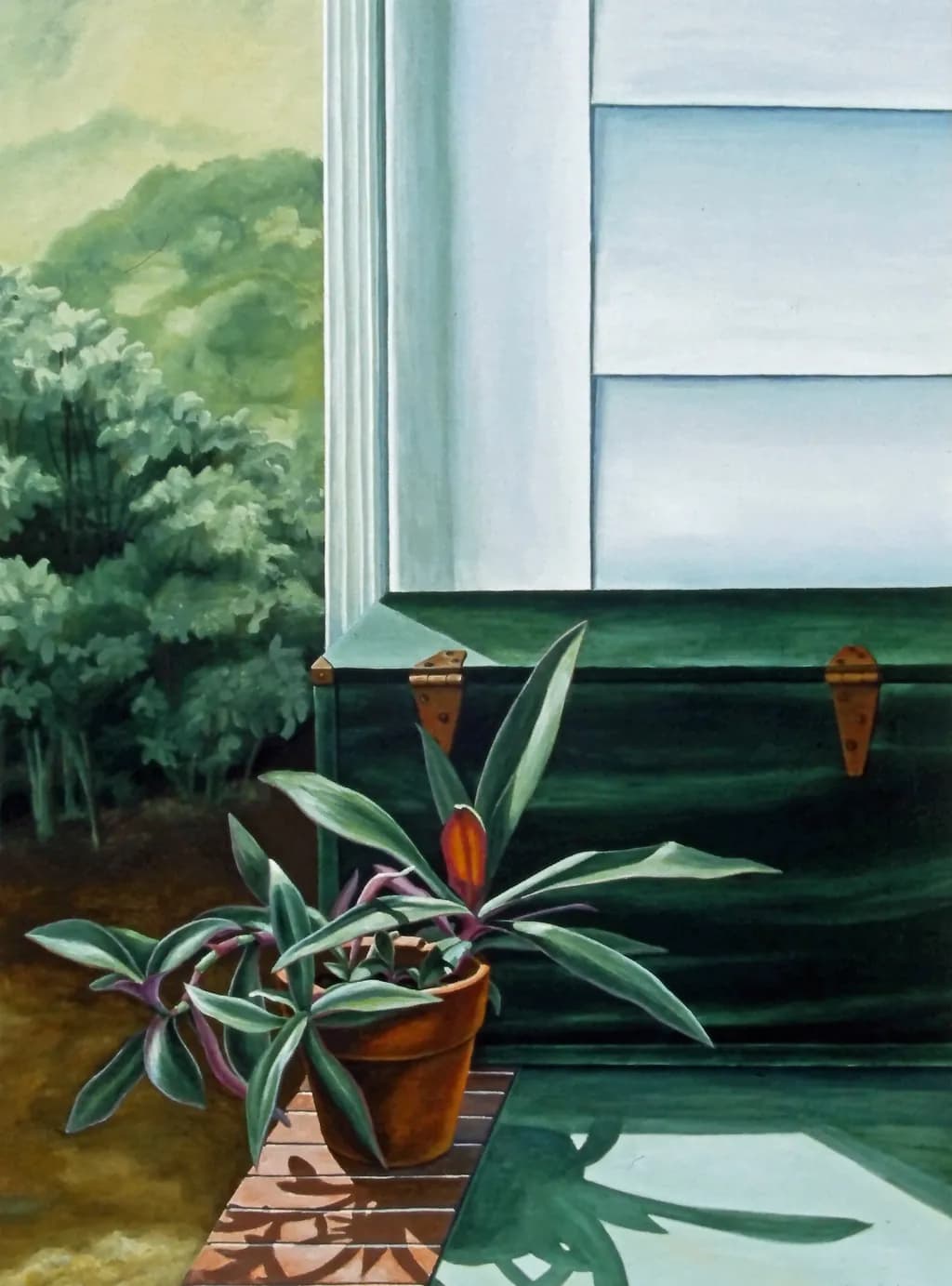 Whispers of Green: A Still-Life Journey Through Nature's Window