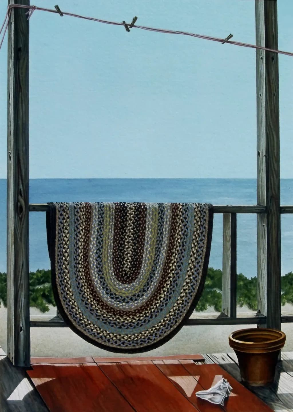 Serenity by the Shore: A Tranquil Beach View with Textured Elements