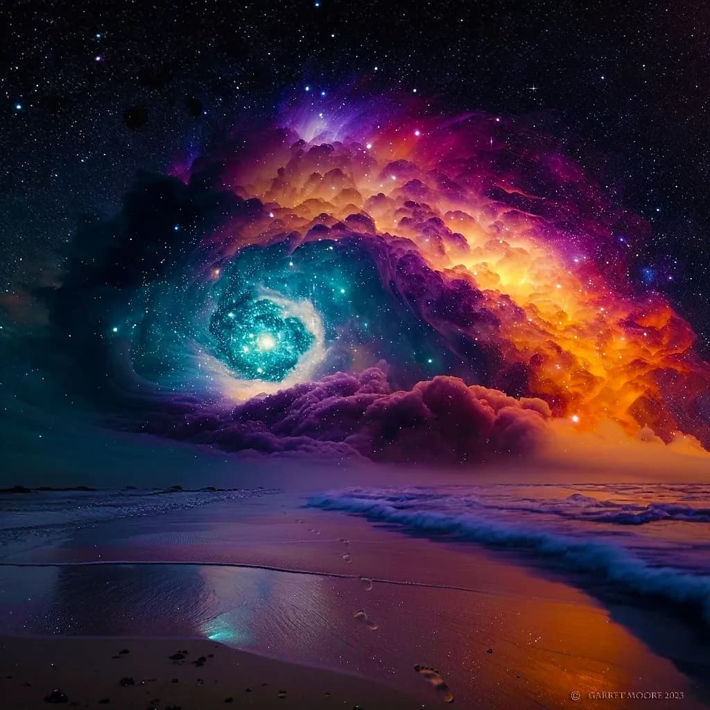 Celestial Reverie: A Journey Through Cosmic Dreams and Oceanic Whispers