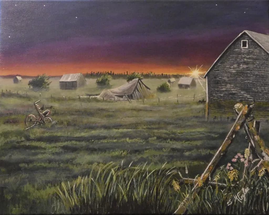 Whispers of Dusk: A Serene Homestead at Twilight