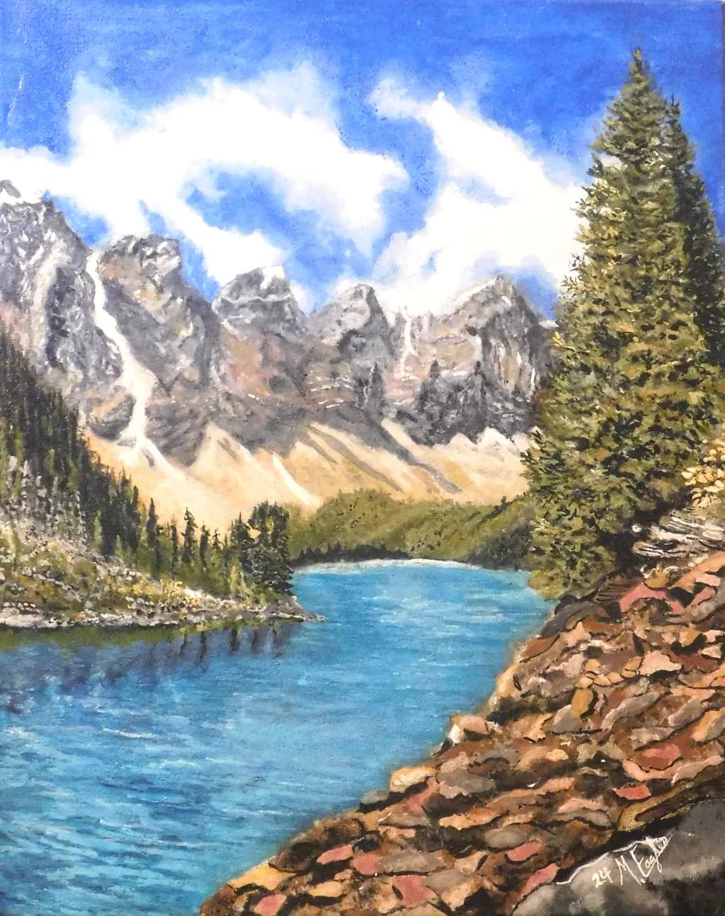 Serenity in Nature: A Majestic Landscape of Mountains and Tranquil Waters