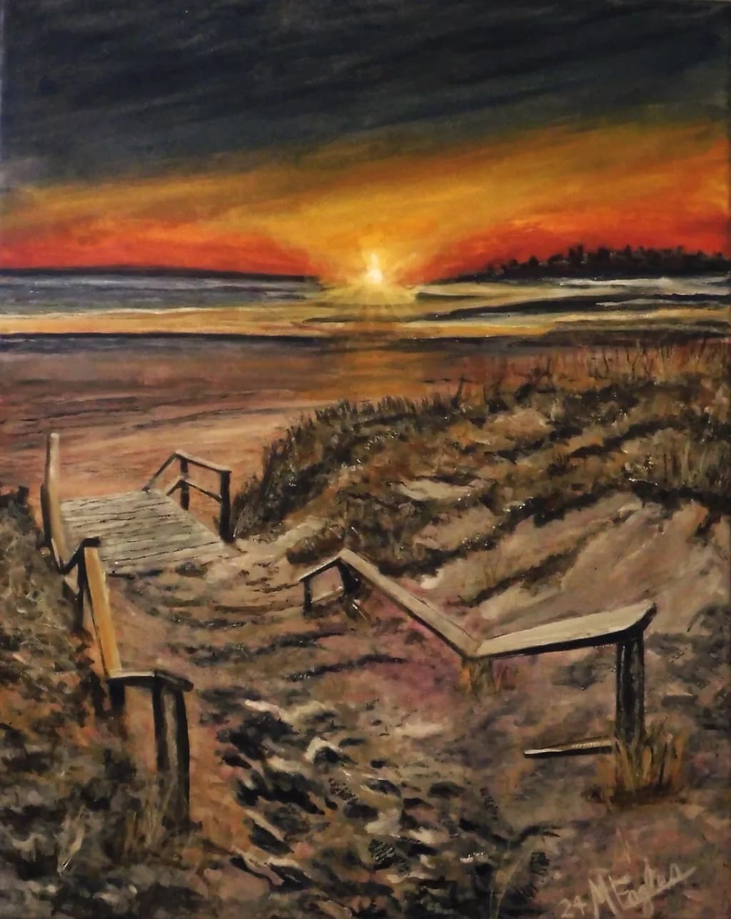 Serenity at Sunset: A Tranquil Pathway to the Beach's Embrace