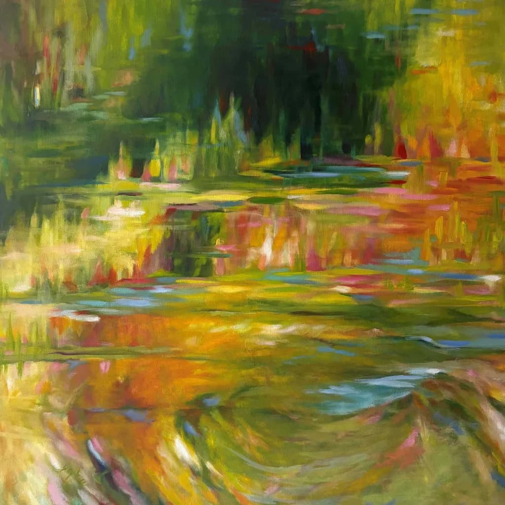 Vibrant Reflections: An Abstract Impression of Nature's Palette