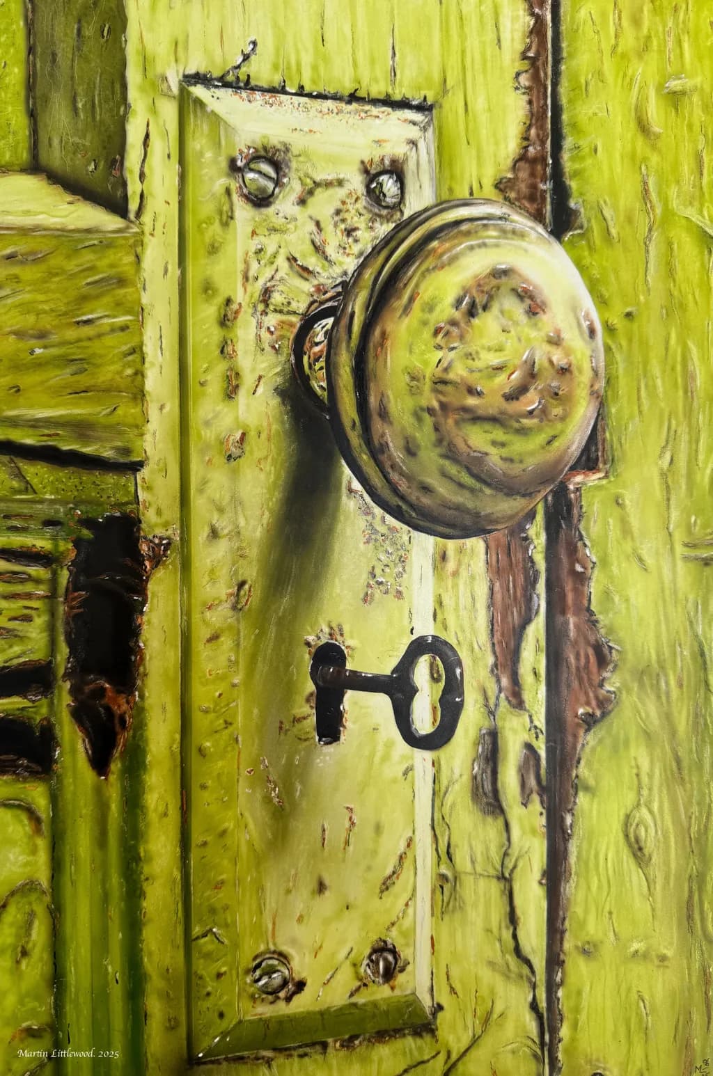 Whispers of Time: The Enigmatic Green Door Knob and Key