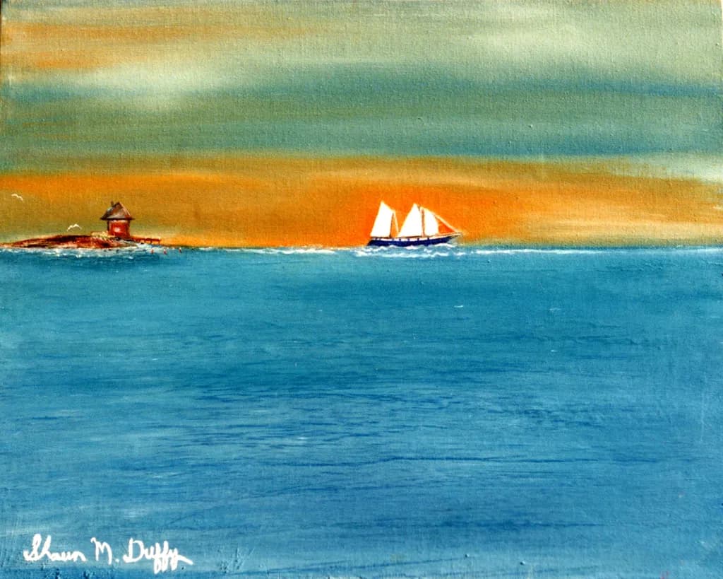 Serenity at Sea: A Tranquil Voyage Under Golden Skies