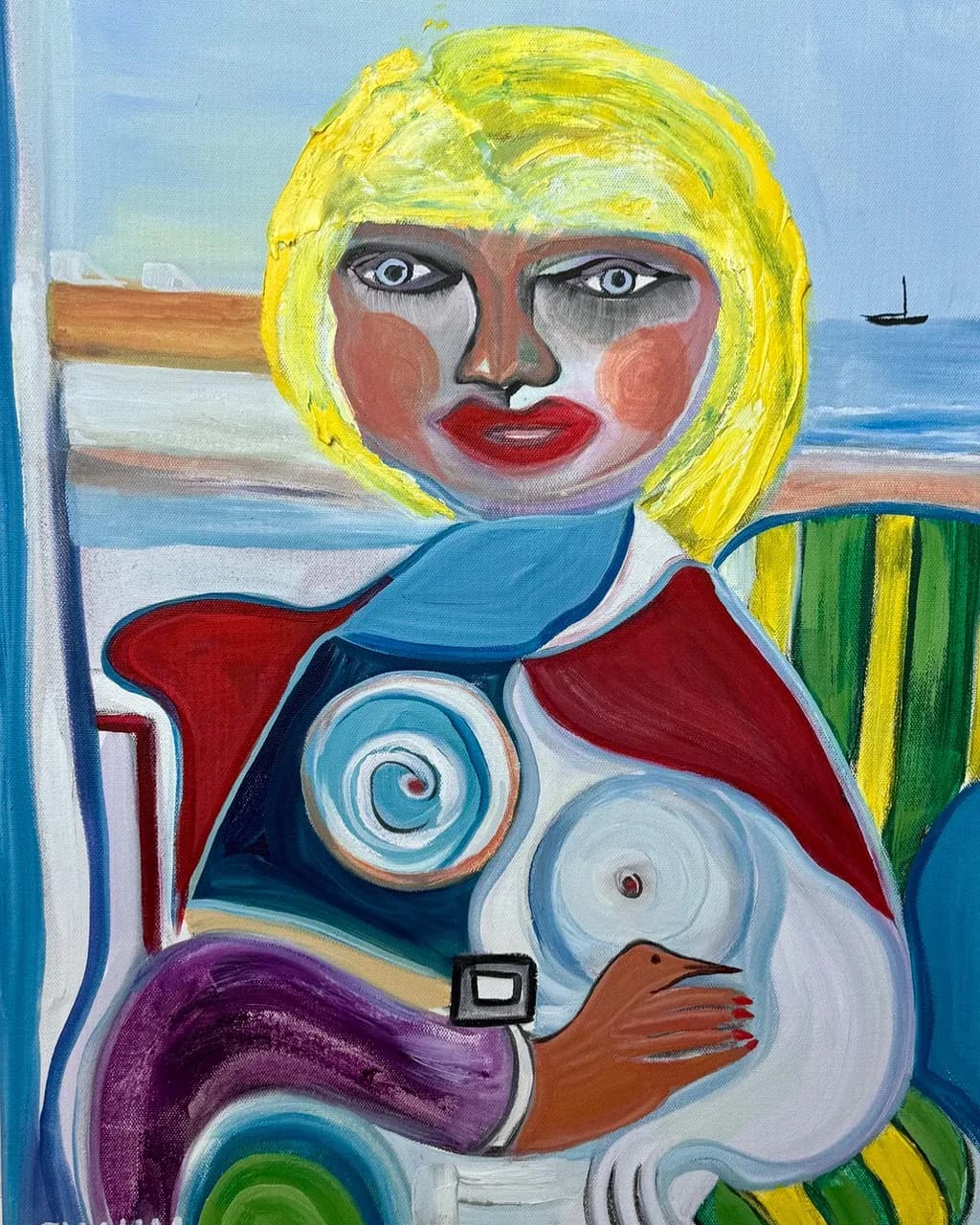 Vibrant Whimsy: An Expressionistic Portrait of Colorful Serenity